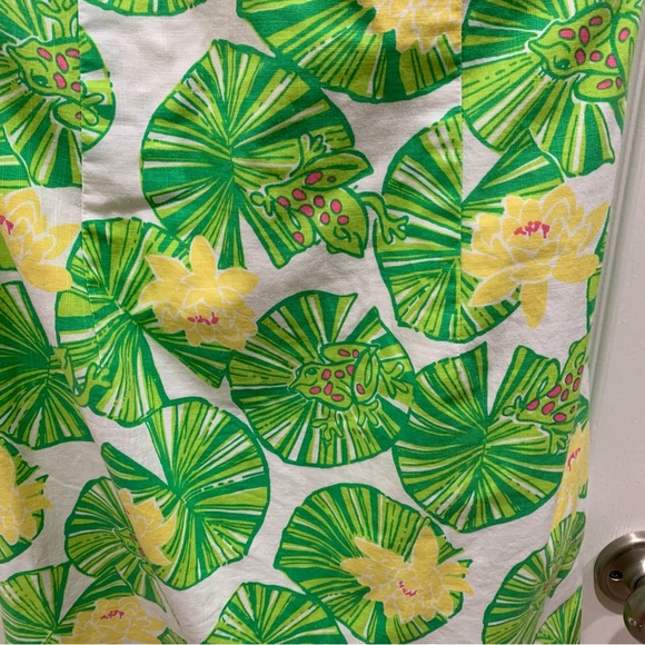 Lilly Pulitzer Cocoa Hip Hop Hooray Tropical Frog Lilypad Halter Dress 2 - Picture 3 of 7